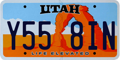 UT license plate Y558IN