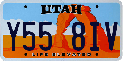 UT license plate Y558IV