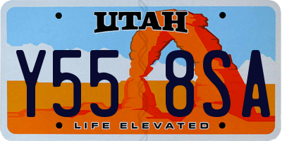UT license plate Y558SA