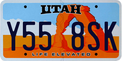 UT license plate Y558SK