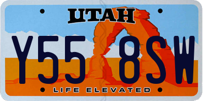 UT license plate Y558SW
