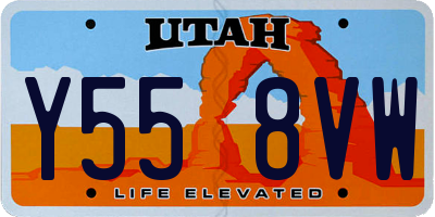 UT license plate Y558VW