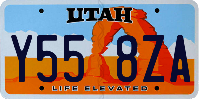 UT license plate Y558ZA