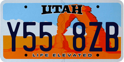 UT license plate Y558ZB