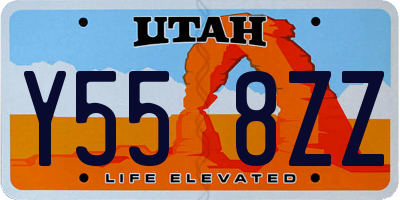 UT license plate Y558ZZ