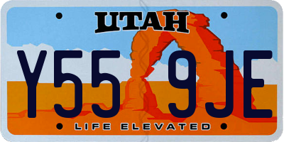 UT license plate Y559JE