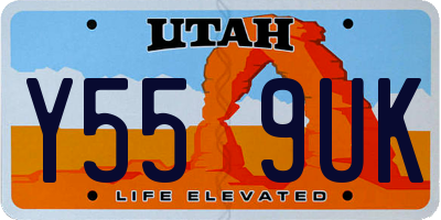 UT license plate Y559UK