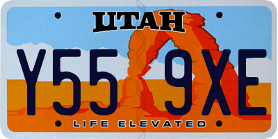 UT license plate Y559XE