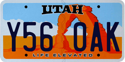 UT license plate Y560AK