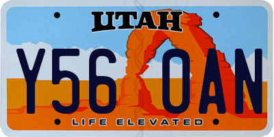 UT license plate Y560AN