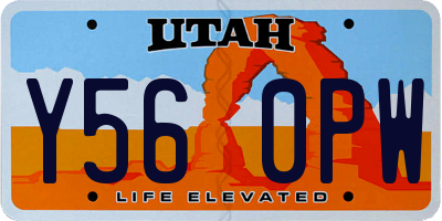 UT license plate Y560PW