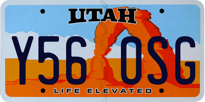 UT license plate Y560SG