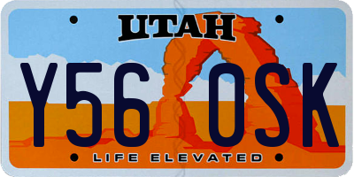 UT license plate Y560SK