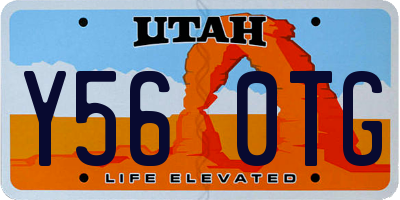 UT license plate Y560TG