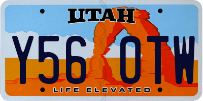 UT license plate Y560TW