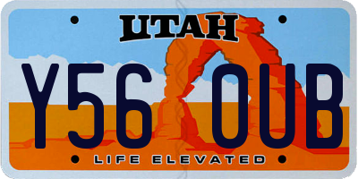 UT license plate Y560UB
