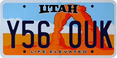 UT license plate Y560UK