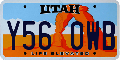 UT license plate Y560WB