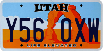 UT license plate Y560XW