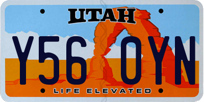 UT license plate Y560YN