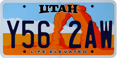 UT license plate Y562AW