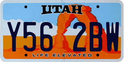UT license plate Y562BW