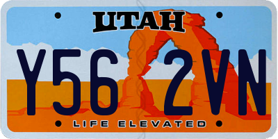 UT license plate Y562VN
