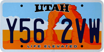 UT license plate Y562VW