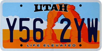 UT license plate Y562YW