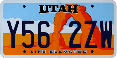 UT license plate Y562ZW