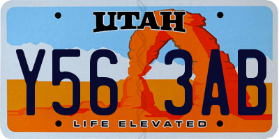 UT license plate Y563AB