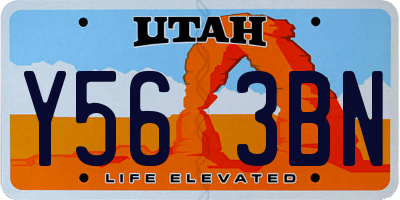 UT license plate Y563BN