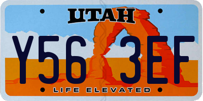 UT license plate Y563EF