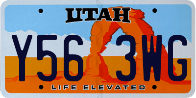 UT license plate Y563WG