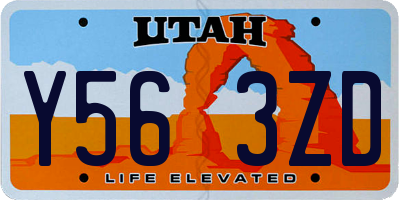 UT license plate Y563ZD