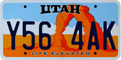 UT license plate Y564AK