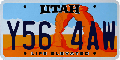 UT license plate Y564AW