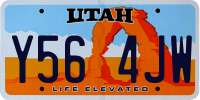 UT license plate Y564JW