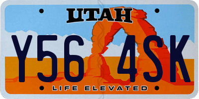 UT license plate Y564SK