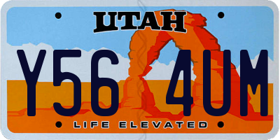 UT license plate Y564UM