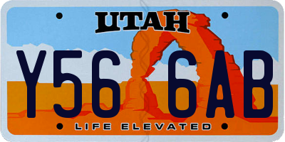 UT license plate Y566AB