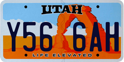 UT license plate Y566AH