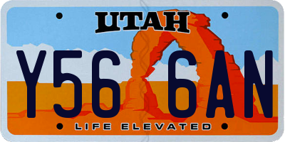 UT license plate Y566AN