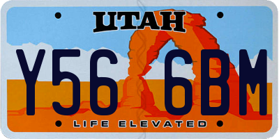 UT license plate Y566BM