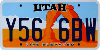 UT license plate Y566BW