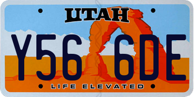 UT license plate Y566DE
