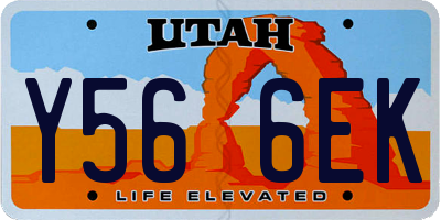 UT license plate Y566EK