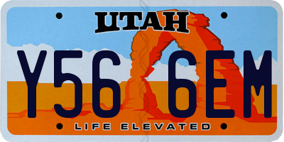 UT license plate Y566EM