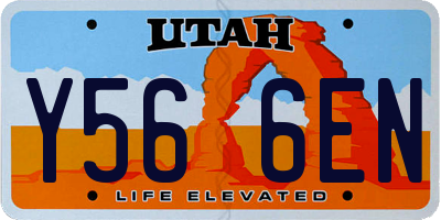 UT license plate Y566EN