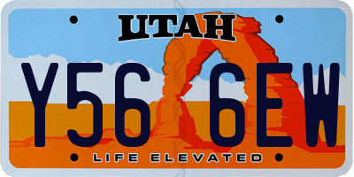 UT license plate Y566EW